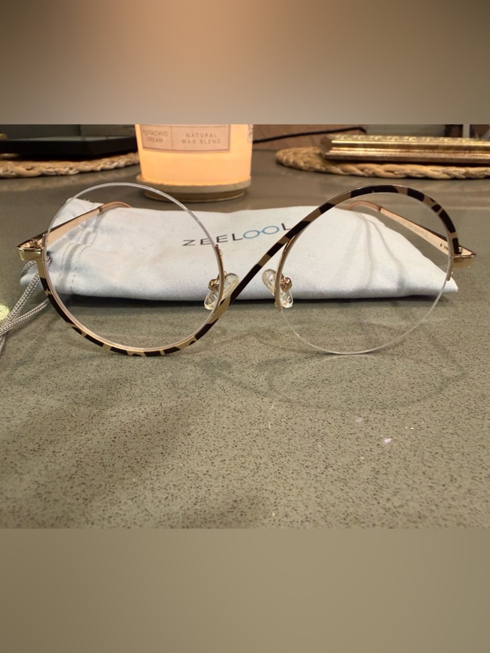 Zeelool Women's Round Tortoiseshell and Gold Fashion Eyeglasses